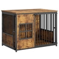 thumbnail image 5 of Wooden Dog Crate Furniture, Large Dog Kennel with Storage Top, Indoor Pet Cage, 5 of 8
