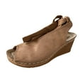 thumbnail image 6 of Dakaela Women's Wedge Sandals Suede Peep Toe Platform Sexy Strappy Slingback Dress Summer Shoes, 6 of 7