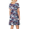 thumbnail image 4 of ANYJOIN Women's Summer Casual Dresses V Neck Short Sleeve Swing Dress with Pockets, 4 of 6
