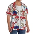 thumbnail image 2 of Pofeuu Colorful Mushrooms (2) Print Mens Casual Short Sleeve Shirts Beach Summer Spread Collar Pocket Tops Men's Casual Short-sleeved Shirt-Small, 2 of 5