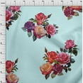 thumbnail image 3 of oneOone Cotton Flex Fabric Leaves & Rose Watercolor Print Fabric By Yard 40 Inch Wide, 3 of 4