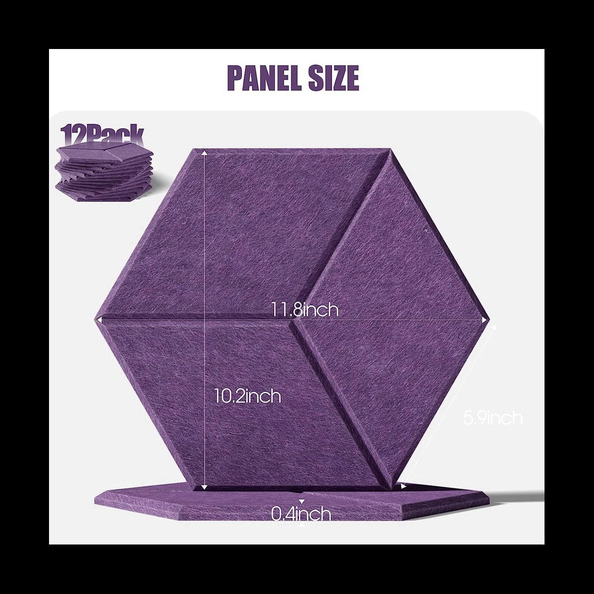 12Pcs Self-Adhesive Acoustic Panel Hexagon Y-Lined Sound Proof Panel Noise Insulation High Density Fireproof Wall Panels