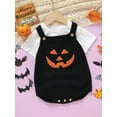 thumbnail image 5 of Halloween Baby Boy Girl Clothes Pumpkin Sleeveless Knit Overalls Romper Suspenders Jumpsuit Cute Fall Outfits, 5 of 8