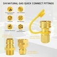 thumbnail image 3 of 3/4 inch Natural Gas Quick Connect Fittings, 3/4 Male and Female Natural Gas Quick Connect, Brass Material, Suit for Generators, Gas Grills, Fire Pits, Rvs Heaters, 3 of 7
