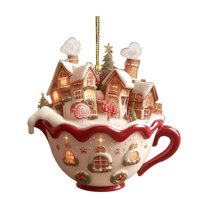 ZCSKFIN Hot Cocoa Mug 2D Acrylic Christmas Ornaments, Coffee Cup-Themed Tree Decorations, Charming and Funny Accents for Holiday Tree Displays and Festive Home Cheer