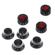 7pcs/pack Electric Guitar Volume Cap Knob w/ White Letter for Guitar