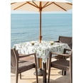 thumbnail image 3 of Outdoor Tablecloth with Umbrella Hole for Patio/Picnic/Party/Camping, Green Leaves Waterproof Table Cloth Square Cover Washable, Summer Botanical Elegant Farmhouse (60"x 60"), 3 of 8