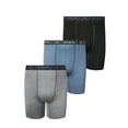thumbnail image 2 of Reebok Mens Big & Tall Performance Boxer Briefs with Fly Pouch - 3 Pack (Black/Blue/Charcoal), XXL, 2 of 7