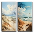 thumbnail image 2 of Designart "Beachside III" Coastal Beach Framed Wall Art Set Of 2 - Beige Beach Gallery Wall Frame Set For Home Decor, 2 of 6