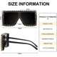 thumbnail image 1 of 6.89 x 6.89 x 1.77 inchesBlack2 pares de gafas de sol cuadradas de gran tamaño, gafas de sol de gran tamaño con parte superior plana, gafas de sol retro con montura gruesa y brilla, 1 of 4
