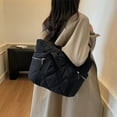 thumbnail image 5 of Large Tote Bag for Women with Zipper, Lightweight Puffy Tote Bag Quilted Shoulder Bag Handbag for Travel, Work, Gym, 5 of 10