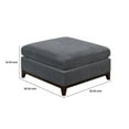thumbnail image 5 of Benzara Upholstered Square Chenille Fabric & Wood Ottoman in Gray/Dark Brown, 5 of 5