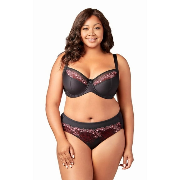 Elila Women's Plus Size Star Curves Balcony Underwire Bra, Medium Coverage, Style 2918 Black