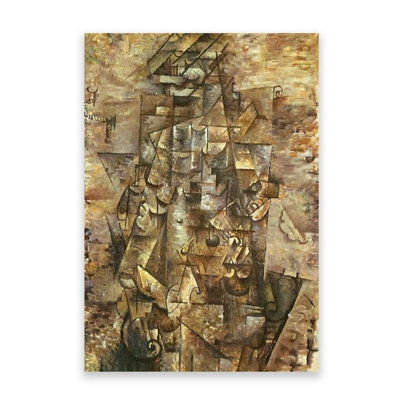 Man with a Guitar by Georges Braque- Tableaux sur toile Célèbres Reproductions- Impression sur toile- Tableau Abstrait Poster- Décoration murale pour salon