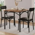 thumbnail image 1 of Aoile Small Dining Table Set for 2 with Chairs, 3 Piece Dining Table and Chairs Set for Kitchen Apartment Dining Room Small Space, Rustic Brown, 1 of 9