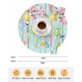 thumbnail image 6 of 15 Inch Round Placemats Set of 4, Happy Easter Non Slip Heat Insulation PP Table Mats, Spring Colorful Eggs Butterfly Teal Wood Grain Washable Place Mats for Kitchen Dining Party Table Decor, 6 of 7