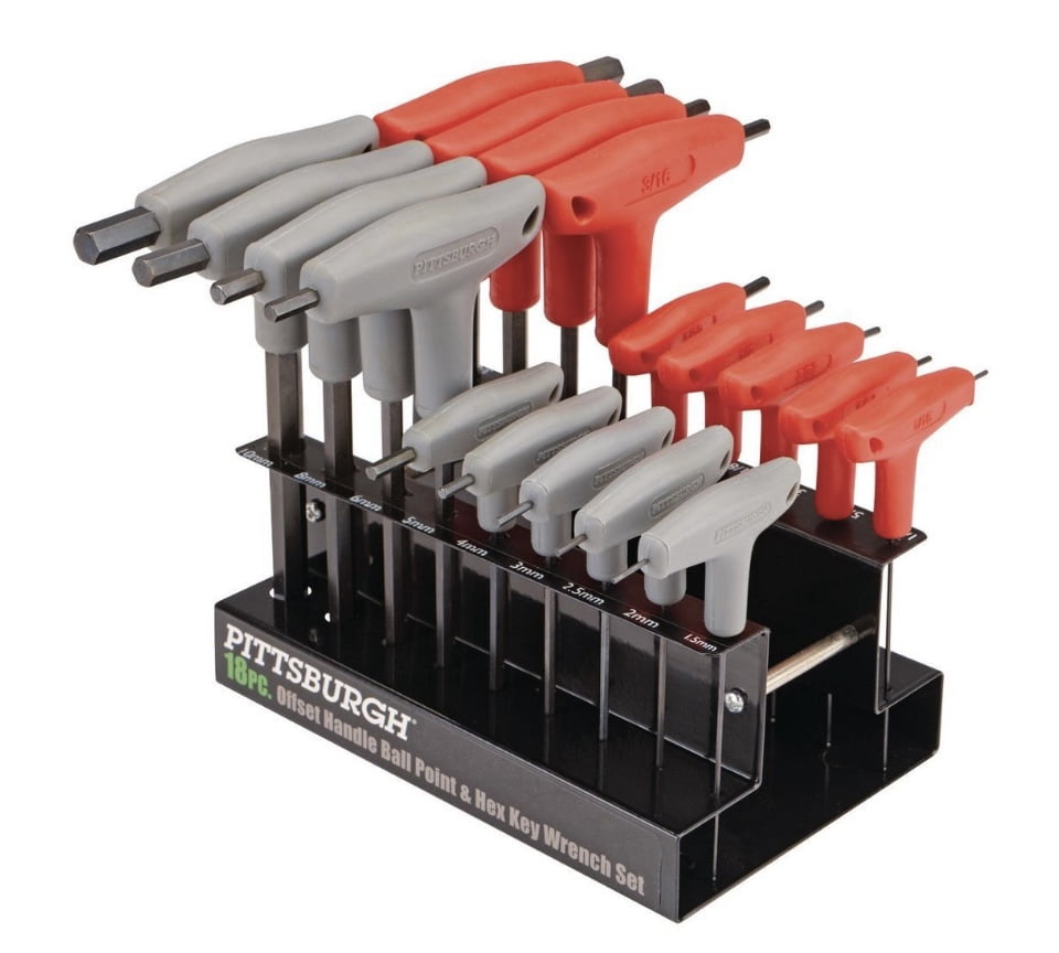 K.balt 17-Piece SAE & Metric Ball End Hex Key Set | 4-Way Folding L-Key Wrench With Rubber Grip