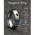 thumbnail image 7 of King Will 6mm Silver Tungsten Wedding Band Laser Heart & I Love You Design, Engagement Ring for Men Women High Polished Finish Ring for Couples, Beveled Edge Comfort Fit Size 9, 7 of 7