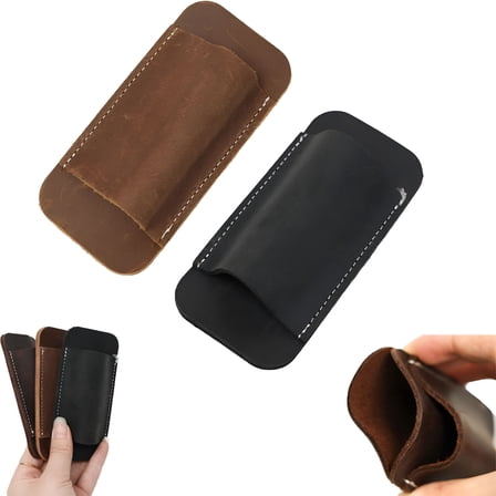 AUQ Horizontal Carry Knife,Retro Belt Carrying Leather Knife Scabbard Horizontally,Handmade Knife Holster,Pocket Folding Knife Holder for Belt