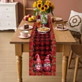 thumbnail image 2 of Valentine's Day Table Runner - 36 Inch Long Gnomes Roses Love Red Plaid Romance Cotton and Linen Blended Dress Scarves Farmhouse Table Runner for Kitchen Dining, Coffee Table, 13" x 36", 2 of 8