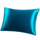 thumbnail image 1 of 19mm Peacock Blue Silk Pillowcase for Hair Skin Queen/20x30in with Zipper, 1 of 6