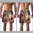 thumbnail image 3 of luoweisi Men's Beach Shorts Quick Dry Swim Trunks with Mesh Lining Cartoon Owl L, 3 of 5