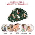 thumbnail image 6 of Kdxio Festive Forest Friends Print Shower Cap for Women,Elastic and Reusable,Double Waterproof Layers Bathing Hat, 6 of 6