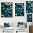 thumbnail image 4 of Designart "Impressions of Blue and White Wave Tiles II" Abstract Canvas Wall Art - Modern White Abstract Modern Waves Entryway Wall Art, 4 of 6