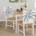 thumbnail image 5 of Blue Palm Tree Chair Back Covers, Removable Chair Covers for Dining Chairs Set of 8, Washable Chairs Slipcovers Back Seat Protector for Wedding Party 19"x20", 5 of 9