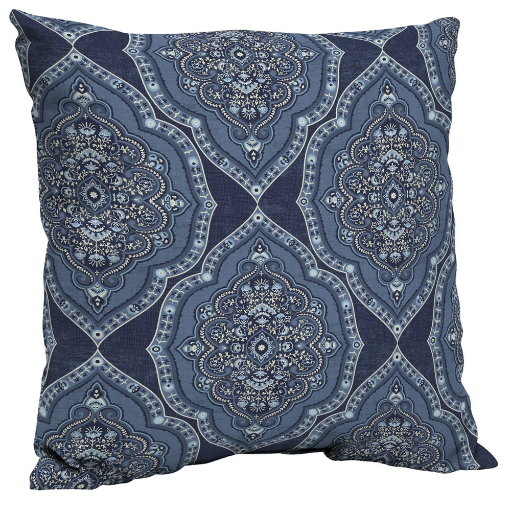 Better Homes & Gardens Blue Medallion 21 x 21 in. Outdoor Dining Pillow