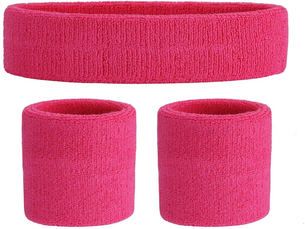 2x Unisex Cotton Wrist Wristband Sport Towel Sweatband Solid Sweat Band Yoga Gym 