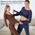 thumbnail image 3 of Minnieouse Conjunto de ropa interior de mujer Calzoncillos largos térmicos de color sólido Calzoncillos cálidos para clima frío Baselayer Ropa Ropa interior Mujeres café oscuro, 3 of 6