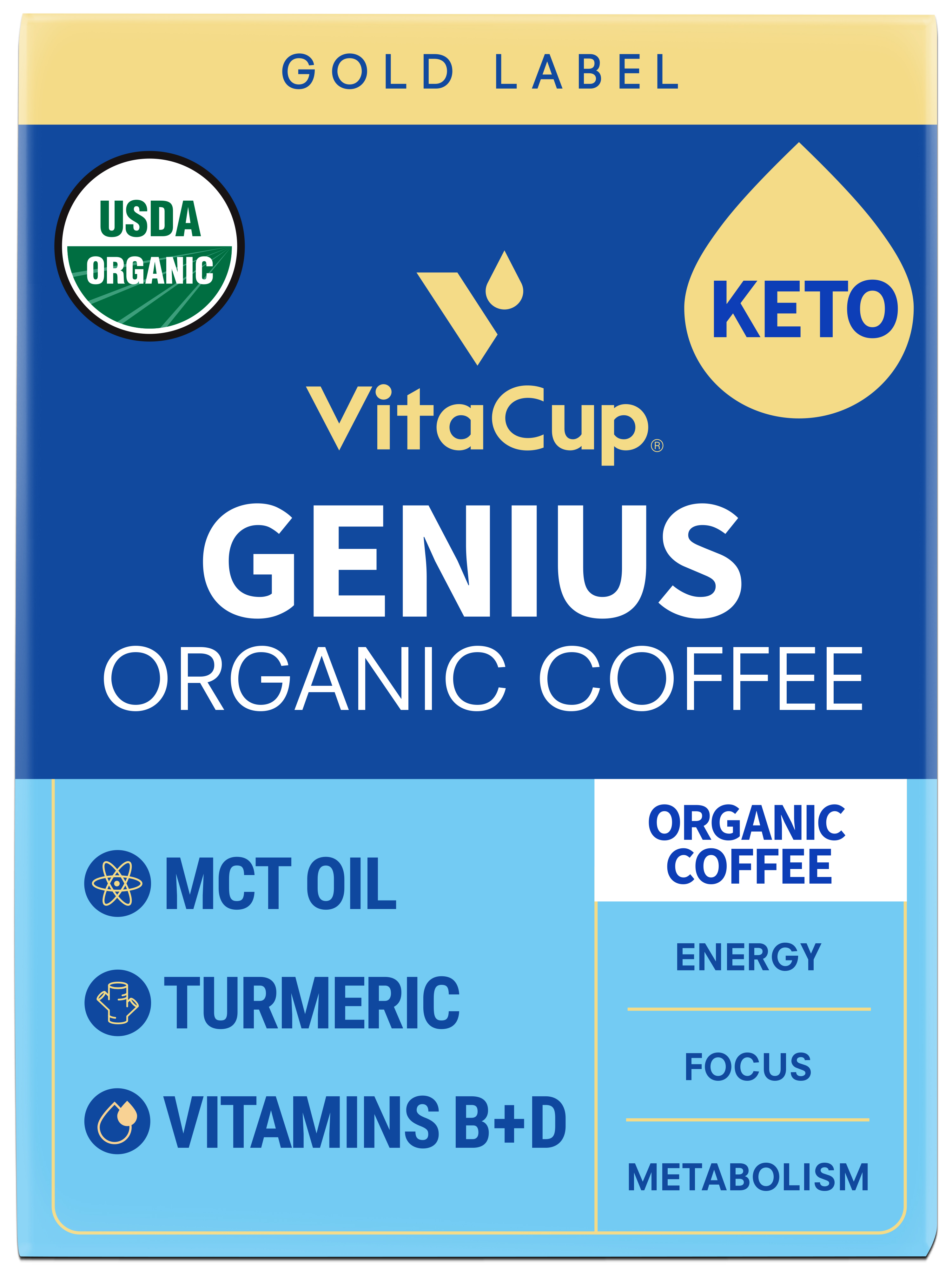 VitaCup Organic Keto Coffee Pod, Genius 