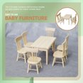 thumbnail image 3 of SHISUYAN 1 Set Doll Furniture Miniature Furniture Decorative 1/12 Scale Miniature Table Chair Set, 3 of 9