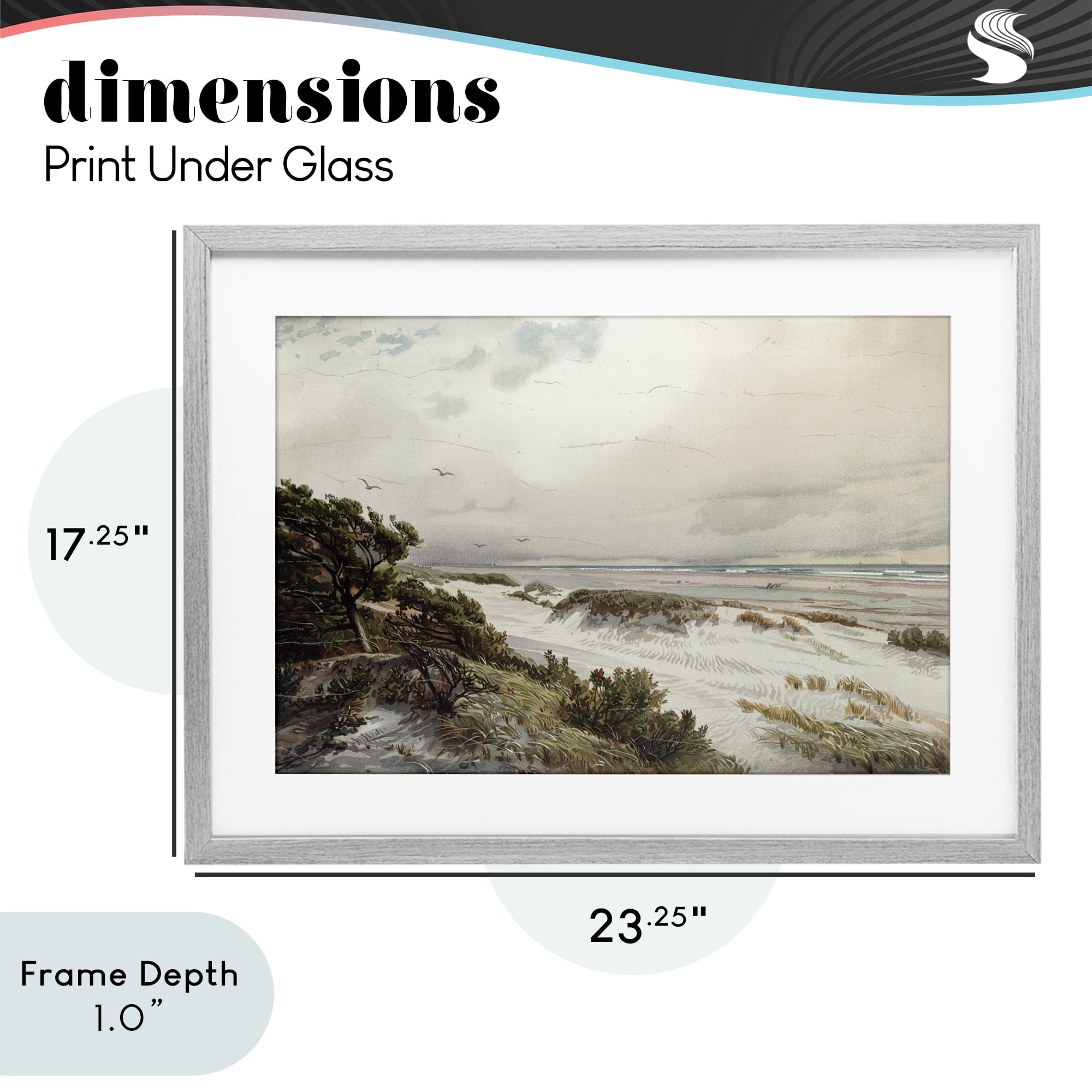 Stupell Industries Bountiful Success Beach Gray Framed Print Under Glass, design by Lula Bijoux & co.