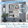 thumbnail image 6 of LOKO Bathroom Wall Cabinet, Wall Mounted Storage Cabinet with Double Doors, Multifunctional Medicine Cabinet with Adjustable Shelf, 23.5 x 7.5 x 28 inches (White), 6 of 16