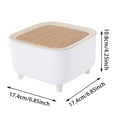 thumbnail image 2 of Mini Can With Lid Countertop Small Desktop Garbage Cans Cute Tiny Can With Lid Bedroom Garbage Can With Push Button White Square, 2 of 6
