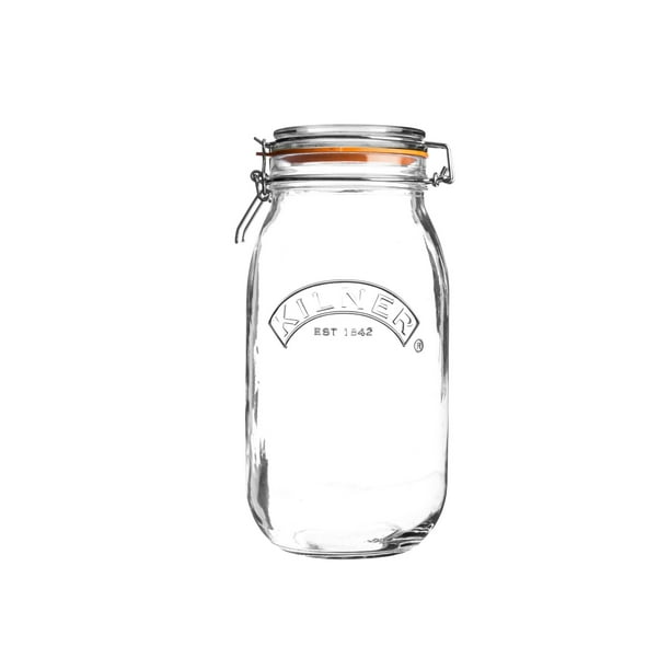 Tarro redondo Kilner de vidrio con cierre con clip, 1500 ml, para almacenamiento de alimentos