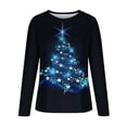 thumbnail image 4 of BLVB Merry Christmas Shirt for Women Crewneck Christmas Tree Graphic Sweatshirt Casual Vacation Long Sleeve Tees Tops, 4 of 5