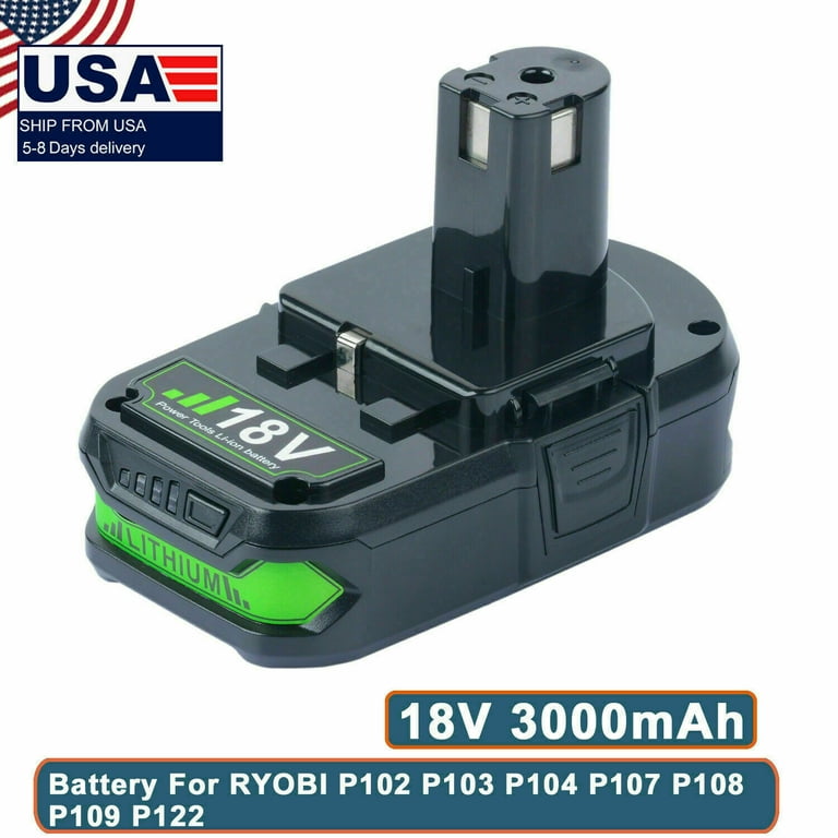 3.0Ah 18 Volt P102 Battery Replacement for Ryobi 18V Battery