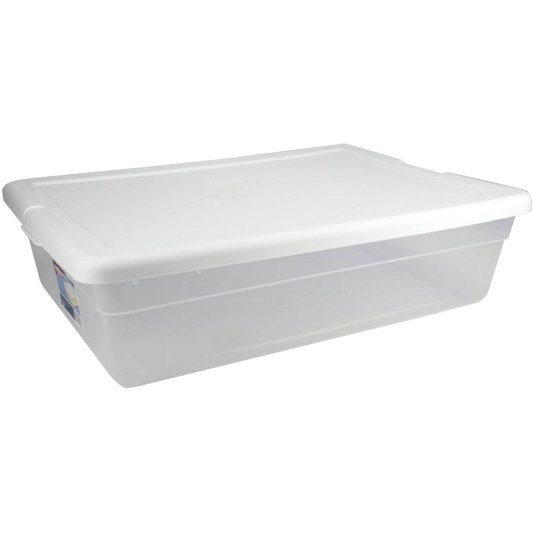 Ucake 20 Quart Plastic Storage Bins with Lids, Clear Plastic Latching Bins,  Pack of 4