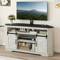 thumbnail image 2 of Craftian TV Stand for 70" TV with Mount, Farmhouse Entertainment Center with Power Outlets & Sliding Barn Doors, White, 2 of 10