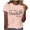 thumbnail image 2 of DPTALR Women's Letter Printed Round Neck Short Sleeved Top Short Sleeved Round Neck Top/shirt, 2 of 4