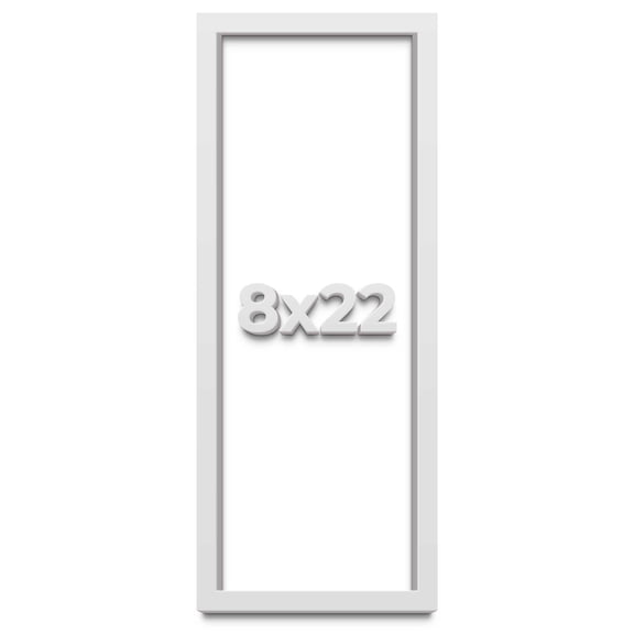 8x22 Shadow Box Frame White | 1 Inches Deep Real Wood Contemporary Shadowbox Display Frame | UV