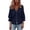 Navy, variant on Hueook Womens T Shirts Peplum Tops Women Casual Solid Color Full Sleeve V-Neck Tops Loose Shirts Plus Size Women Clothing Navy 4X