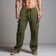 thumbnail image 1 of Pantalones largos para hombre, casuales, de moda, para vacaciones, lisos, casuales, con cintura elástica y bolsillos., 1 of 6