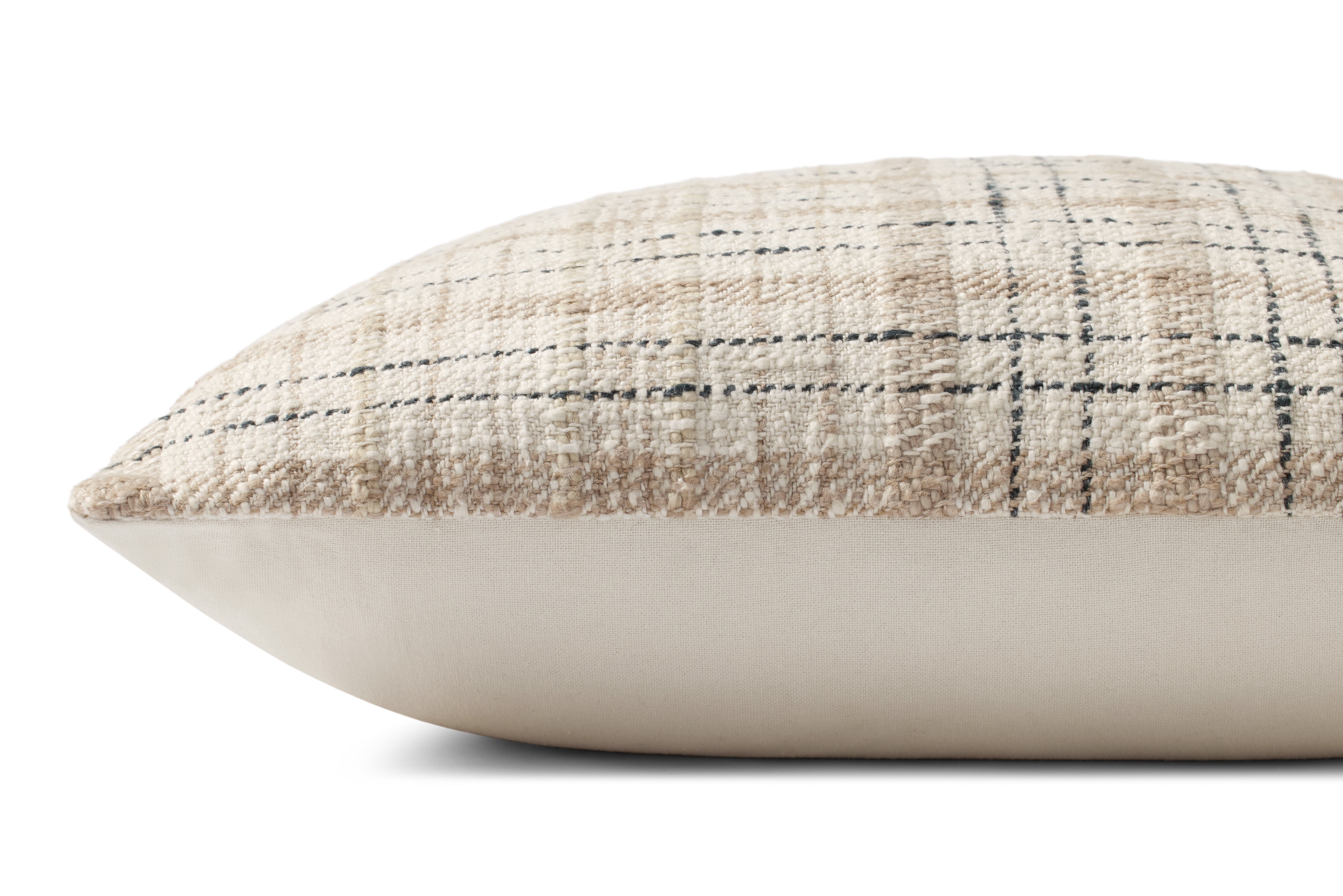Chris Loves Julia x Loloi Cricket Beige / Black 22'' x 22'' Decorative Pillow