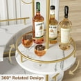 thumbnail image 3 of GloryStar Gold Bar Carts with 4-Tiers Storage Shelves，Mobile Bar Seving Carts On Wheels with Wine Rack and Glass Holder for Kitchen, Dining Room, Living Room, 3 of 7