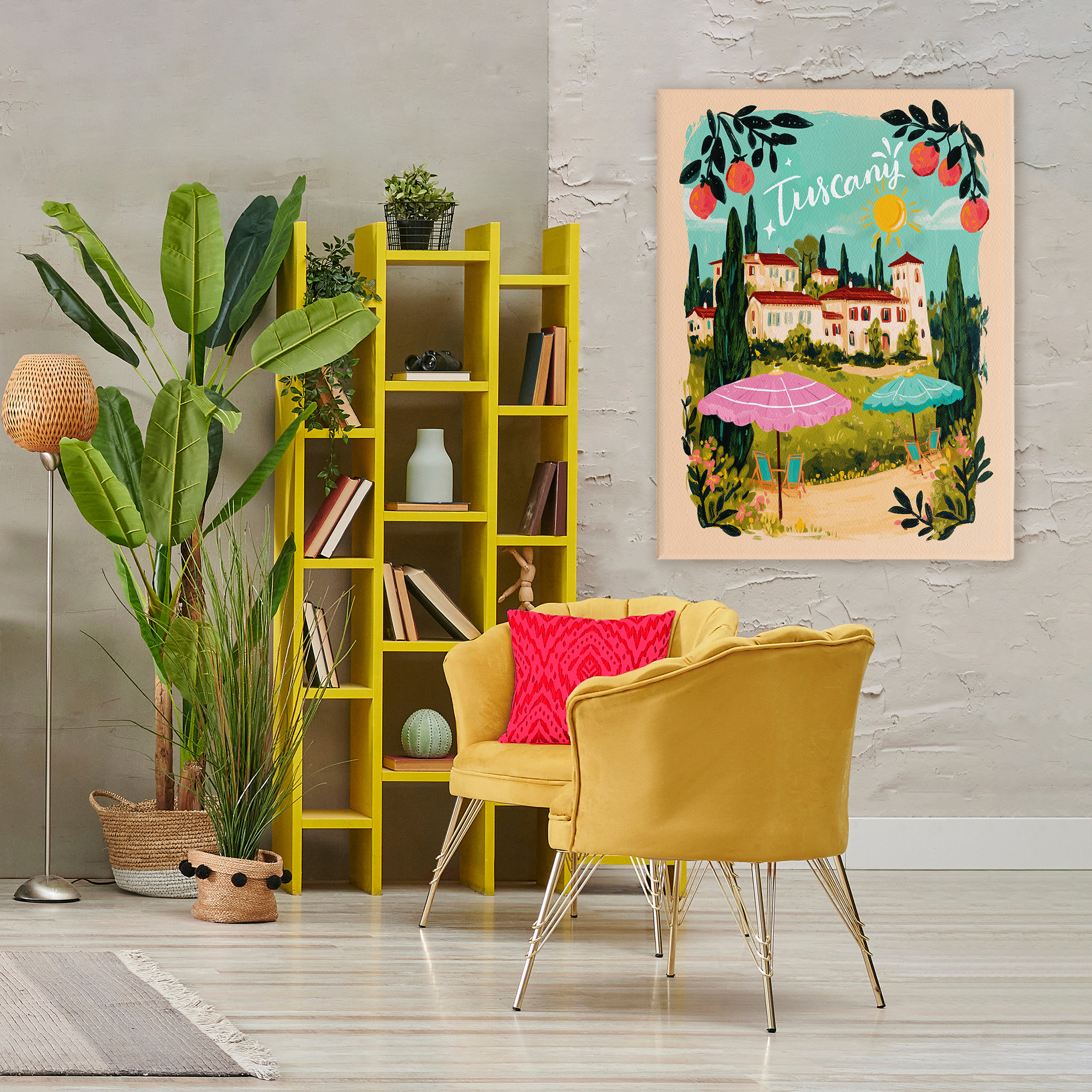 Fruit Bordered Tuscany Canvas Wall Art, design by Yen