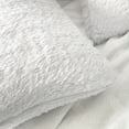 thumbnail image 3 of PAVILIA Fluffy White Throw Pillow Covers, Decorative Accent Pillow Cases for Bed Sofa Couch, Soft Faux Fur Cushion Cover, Square Sherpa Pillowcases, Home Room Decor, White, 20x20 Set of 2, 3 of 8